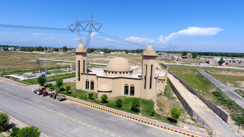 The community mosque beside a main road
